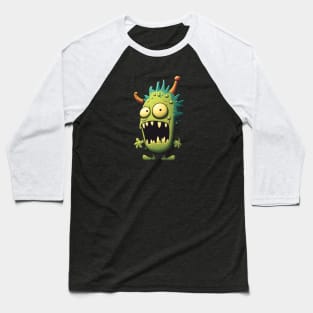 Green Cute Little Monster Baseball T-Shirt